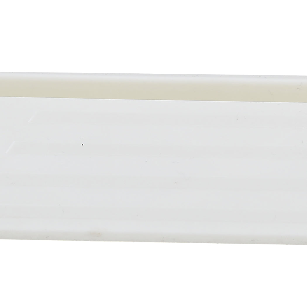 White adjustable steel baby and pet safety gate with support ramp and auto-close door — view 3