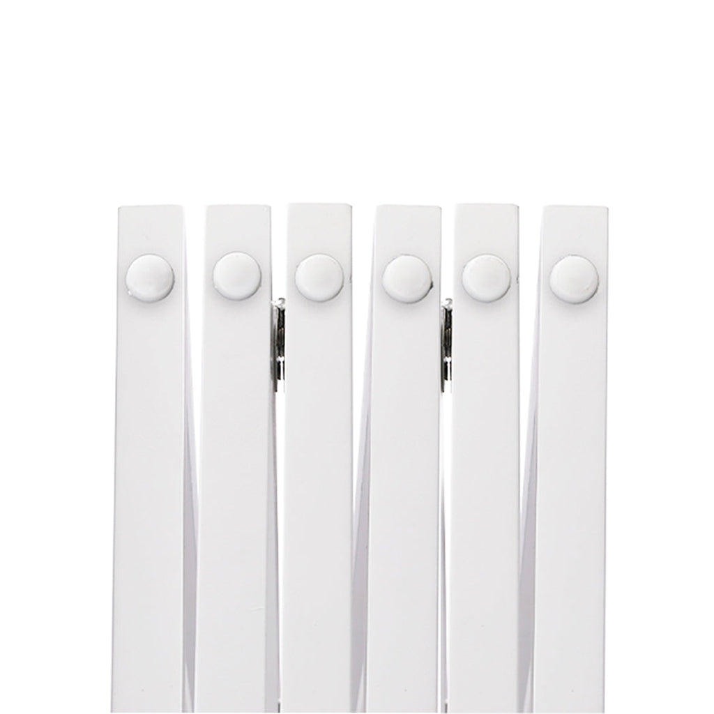 White wooden six-panel free-standing foldable pet gate fence for indoor dog and cat safety — view 3