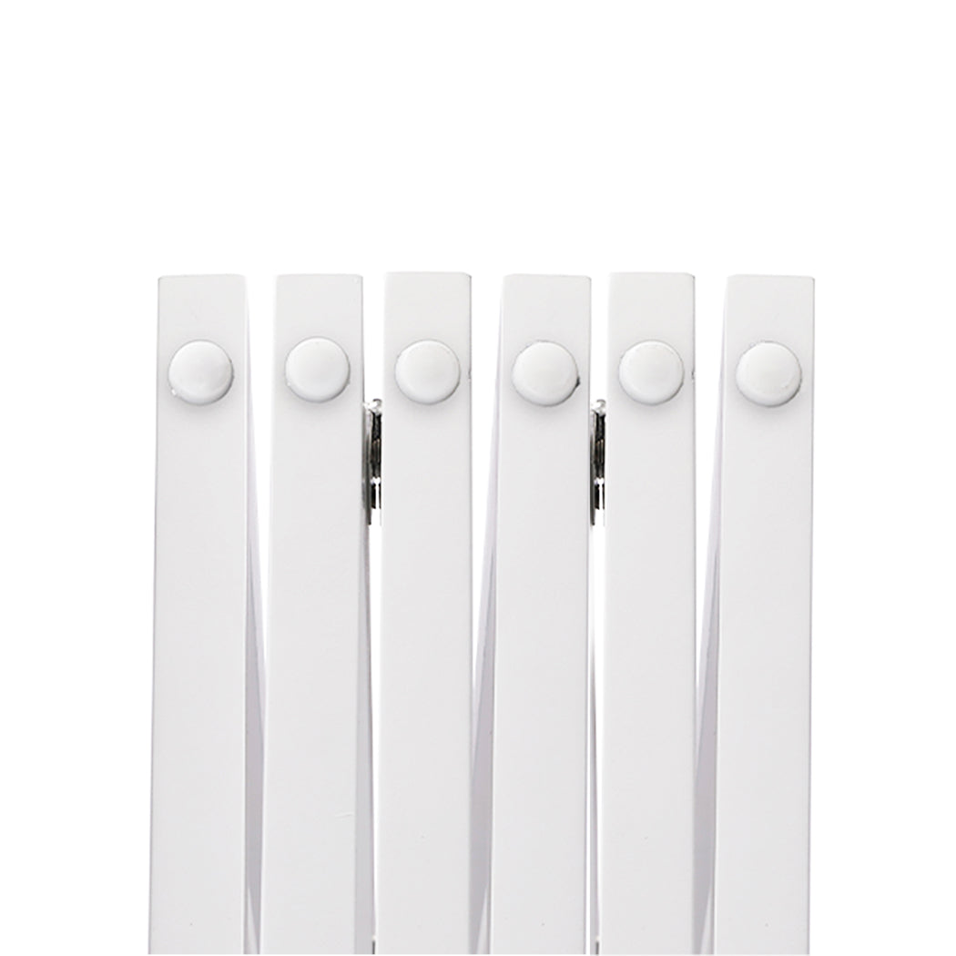 White wooden six-panel free-standing foldable pet gate fence for indoor dog and cat safety — view 3