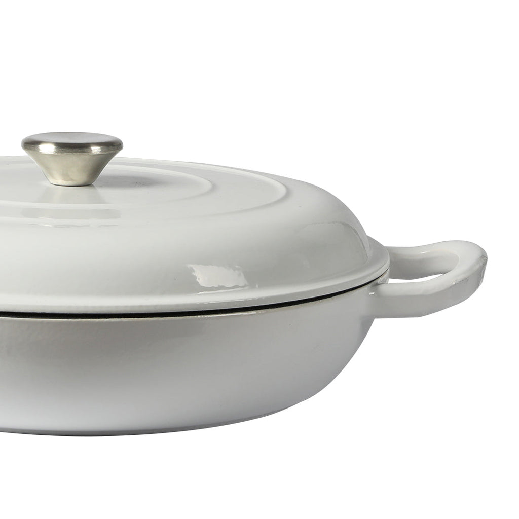 TOQUE 3.5L Enamel Dutch Oven Pan in White Colour