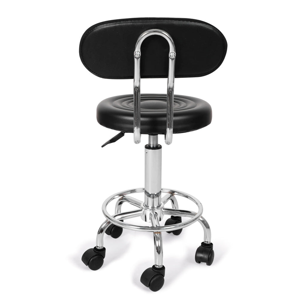 Set of two black Levede swivel bar stools with rolling casters and adjustable gas-lift seating — view 3