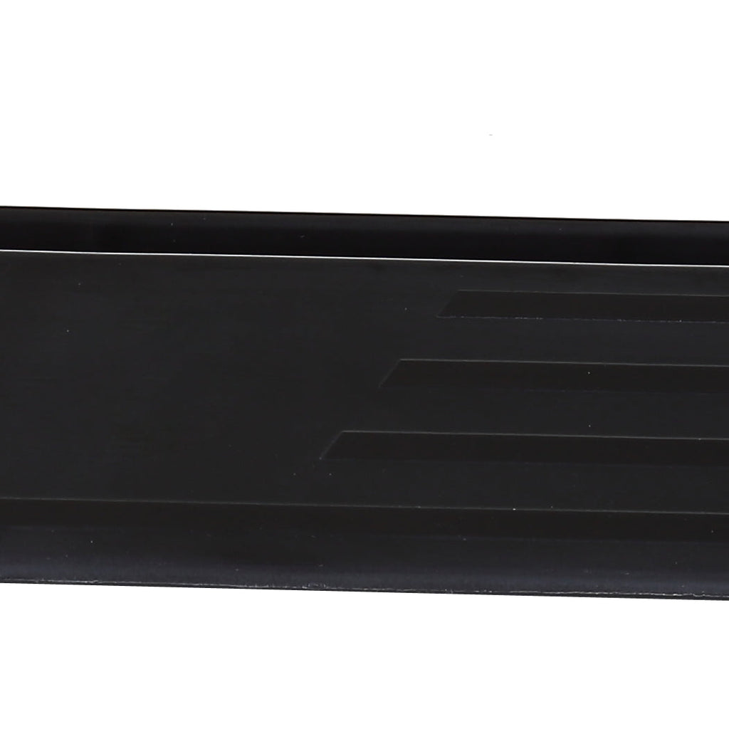 Black adjustable baby and pet safety gate made of steel with support ramp and auto-close door — view 3