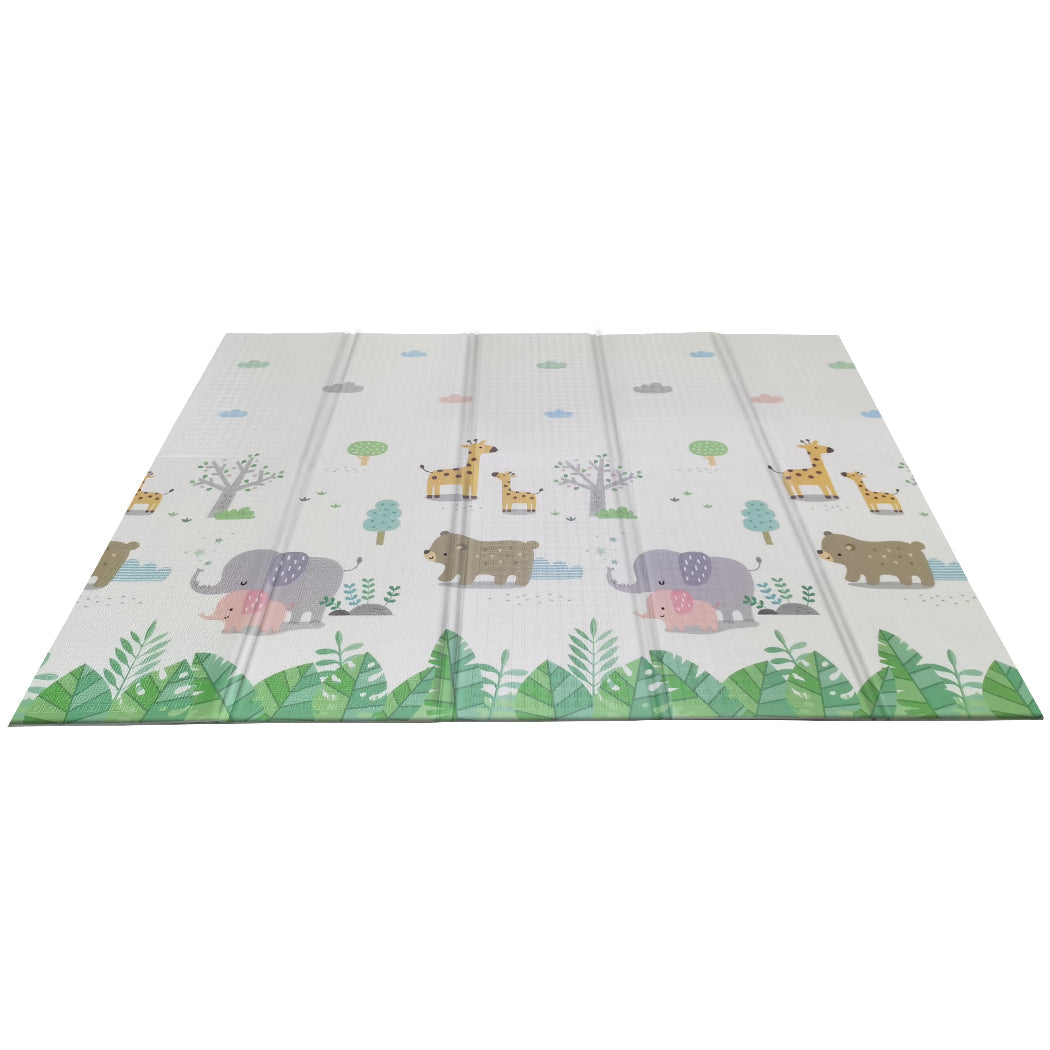 Multi-coloured foldable XPE foam baby play mat with anti-slip textured surface and carry bag — view 3