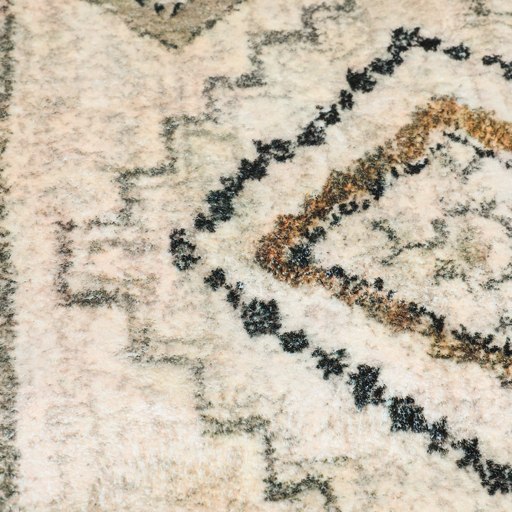 Washable hallway runner rug featuring a distressed pattern, soft velvet surface, and anti-slip TPR backing — view 3