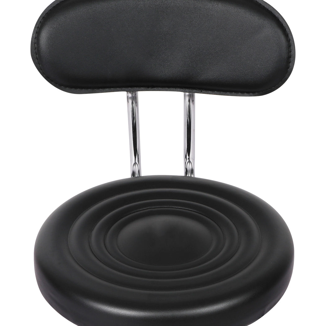 Set of two black Levede swivel bar stools with rolling casters and adjustable gas-lift seating — view 4