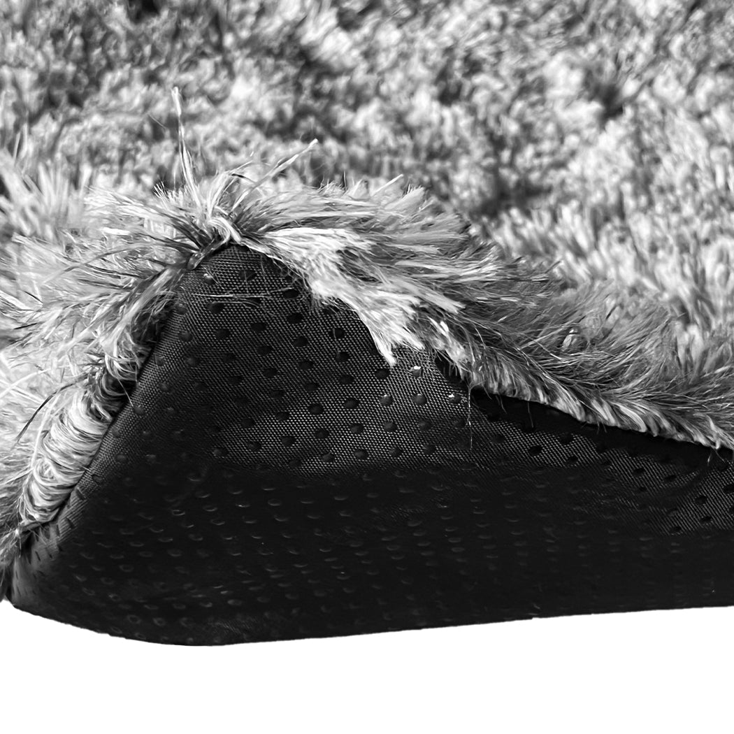 Charcoal grey XX-Large orthopaedic memory foam dog bed mat with plush surface — view 4