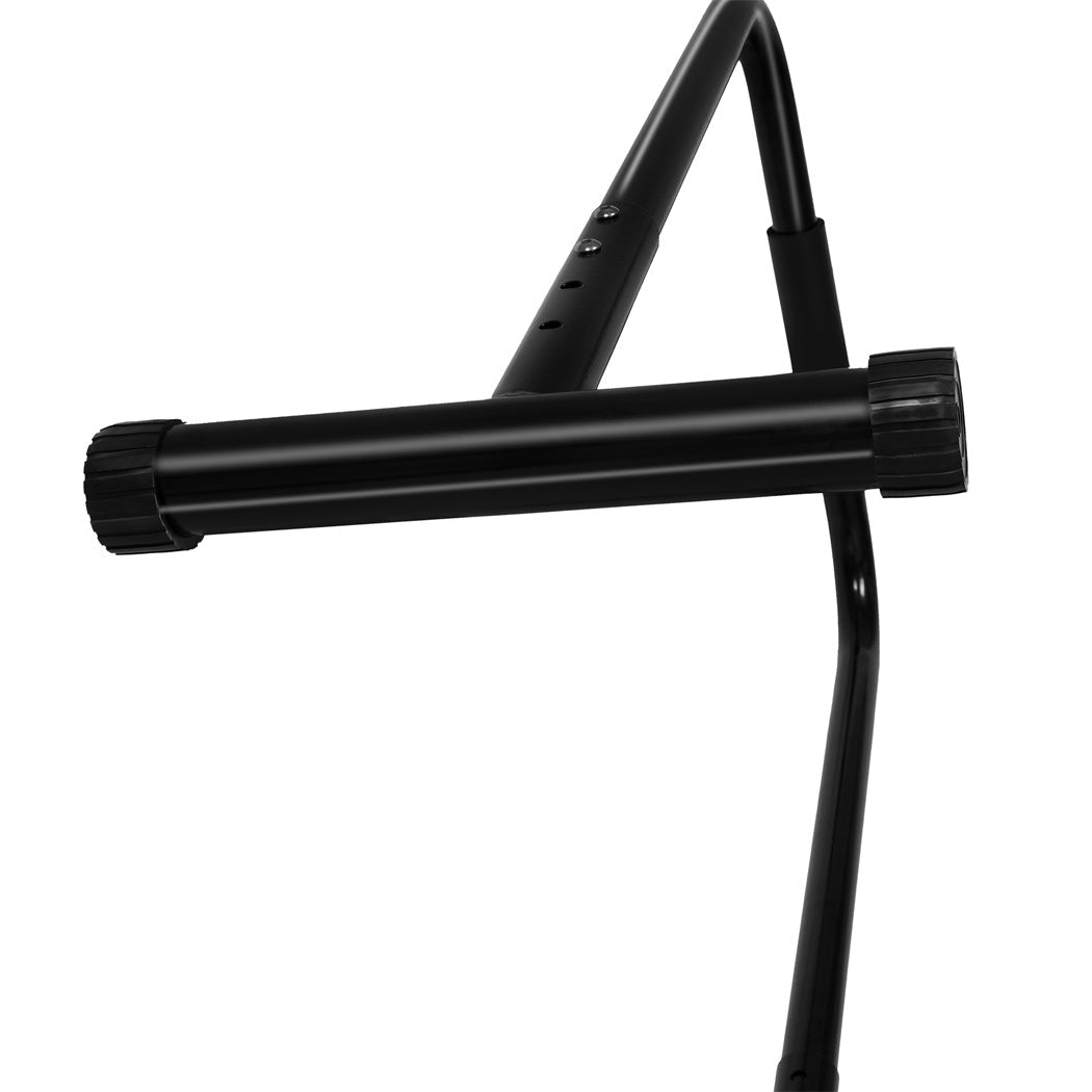 Black adjustable parallel dip bar station made of steel for home gym workouts — view 4