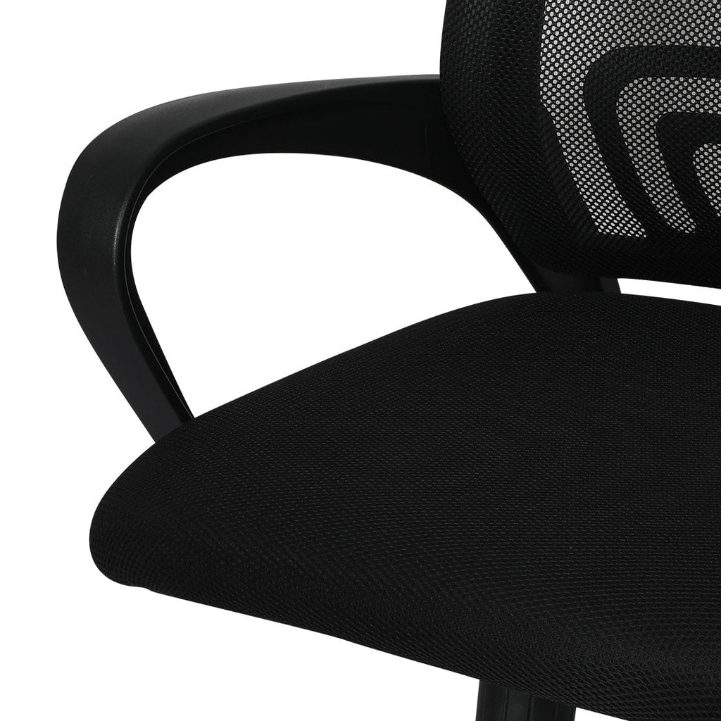 Levede ergonomic grey mesh office chair with adjustable height and swivel base for computer desks — view 4