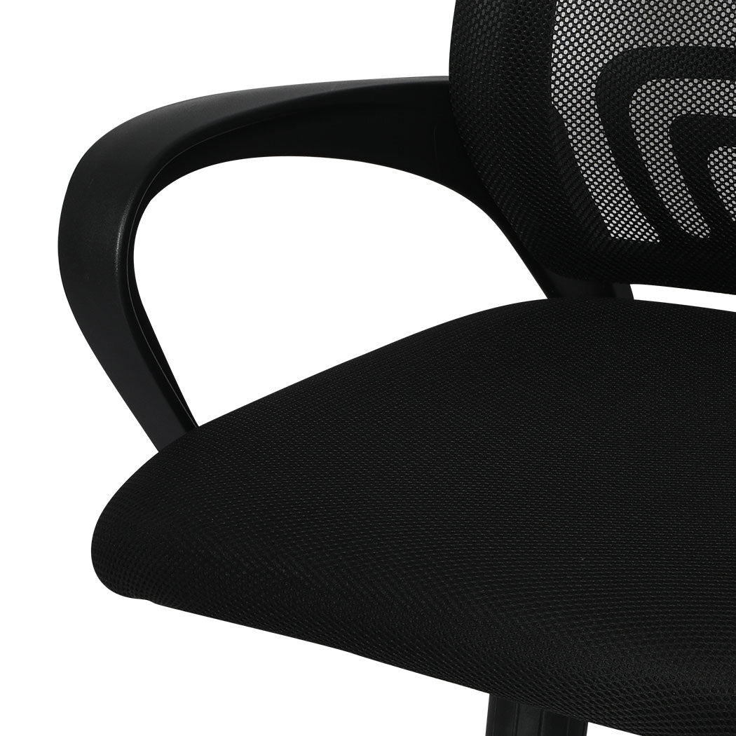 Levede ergonomic grey mesh office chair with adjustable height and swivel base for computer desks — view 4