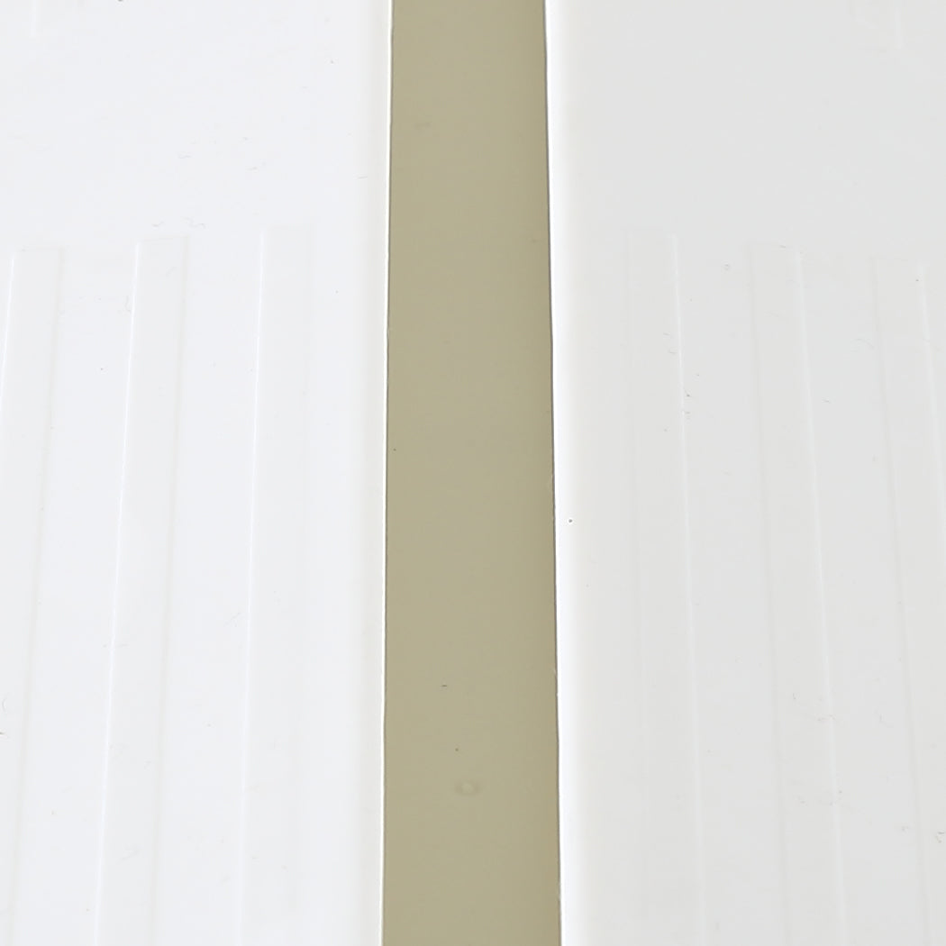 White adjustable steel baby and pet safety gate with support ramp and auto-close door — view 4