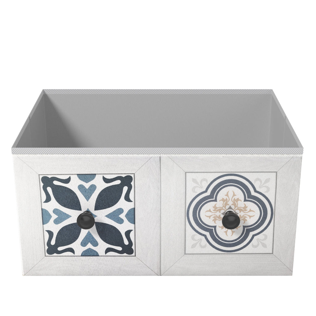 Levede 6 chest of drawers white storage cabinet with steel frame and six fabric drawers — view 5