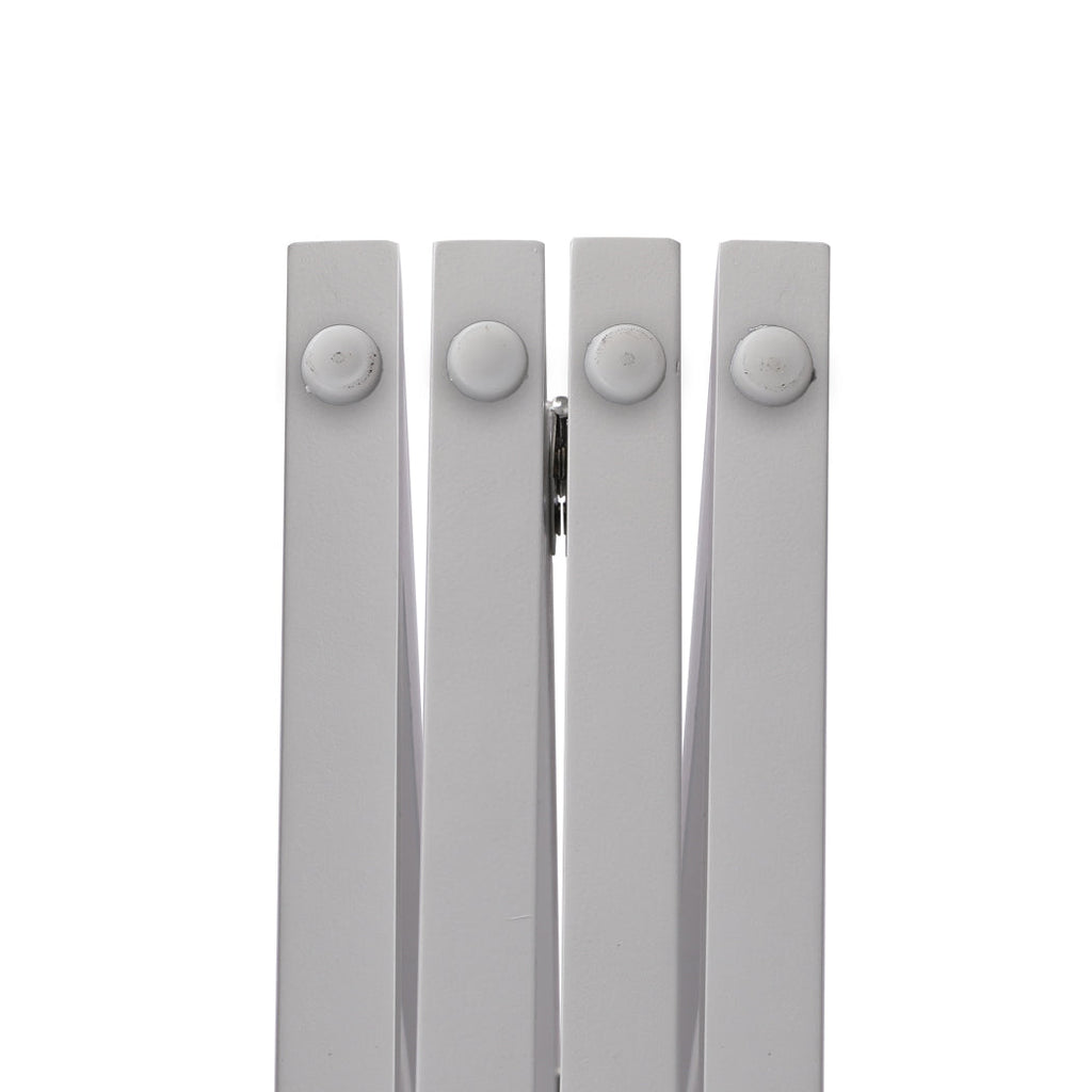 White freestanding wooden pet gate with three folding panels for indoor dog safety — view 5
