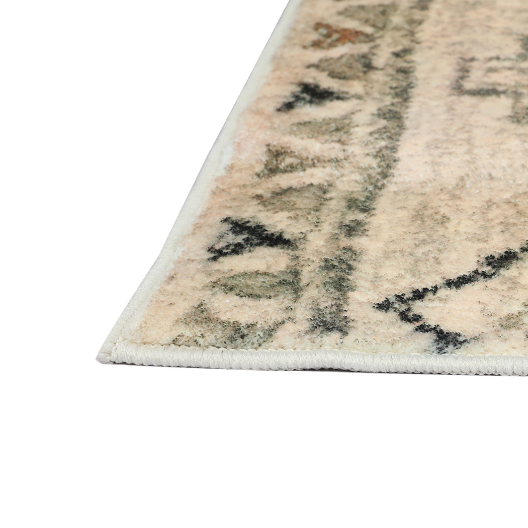 Washable hallway runner rug featuring a distressed pattern, soft velvet surface, and anti-slip TPR backing — view 5