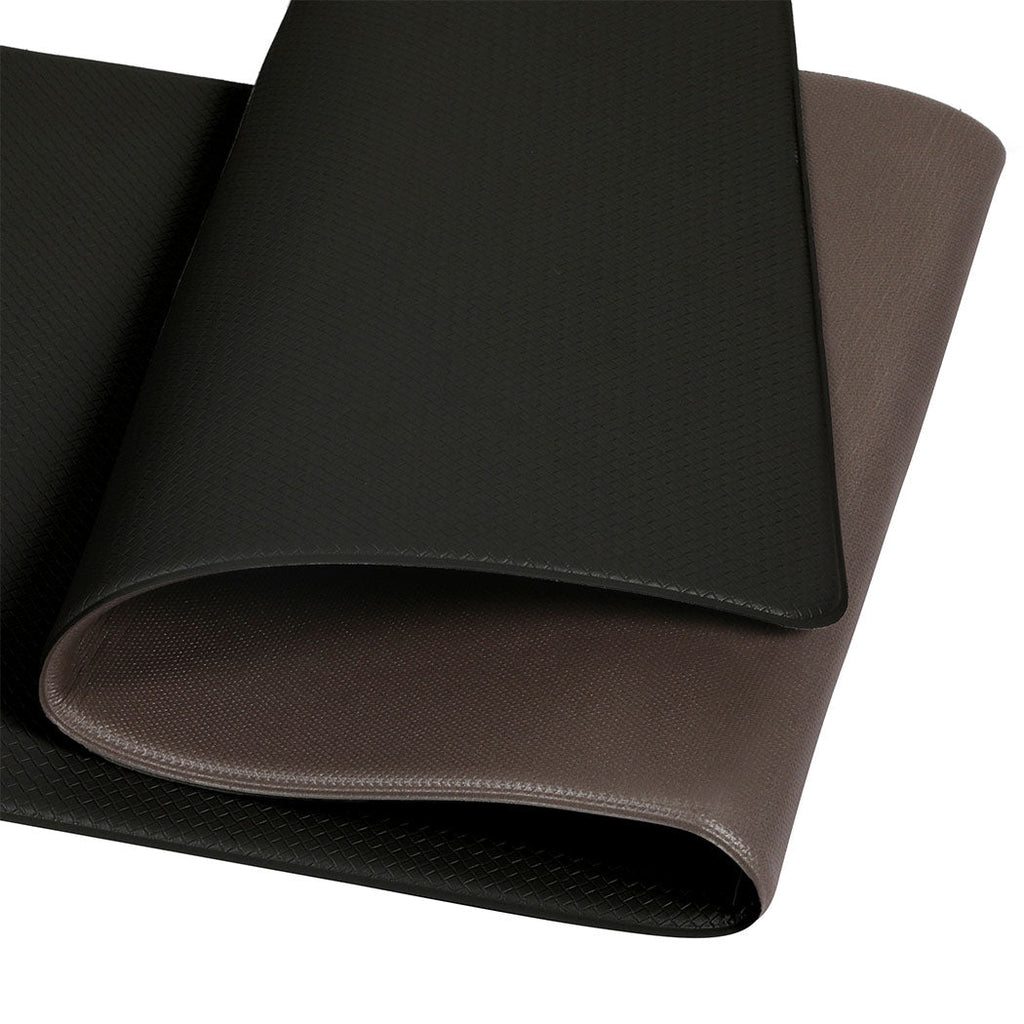 Two piece black anti fatigue kitchen mat set made of thick waterproof PU material — view 5