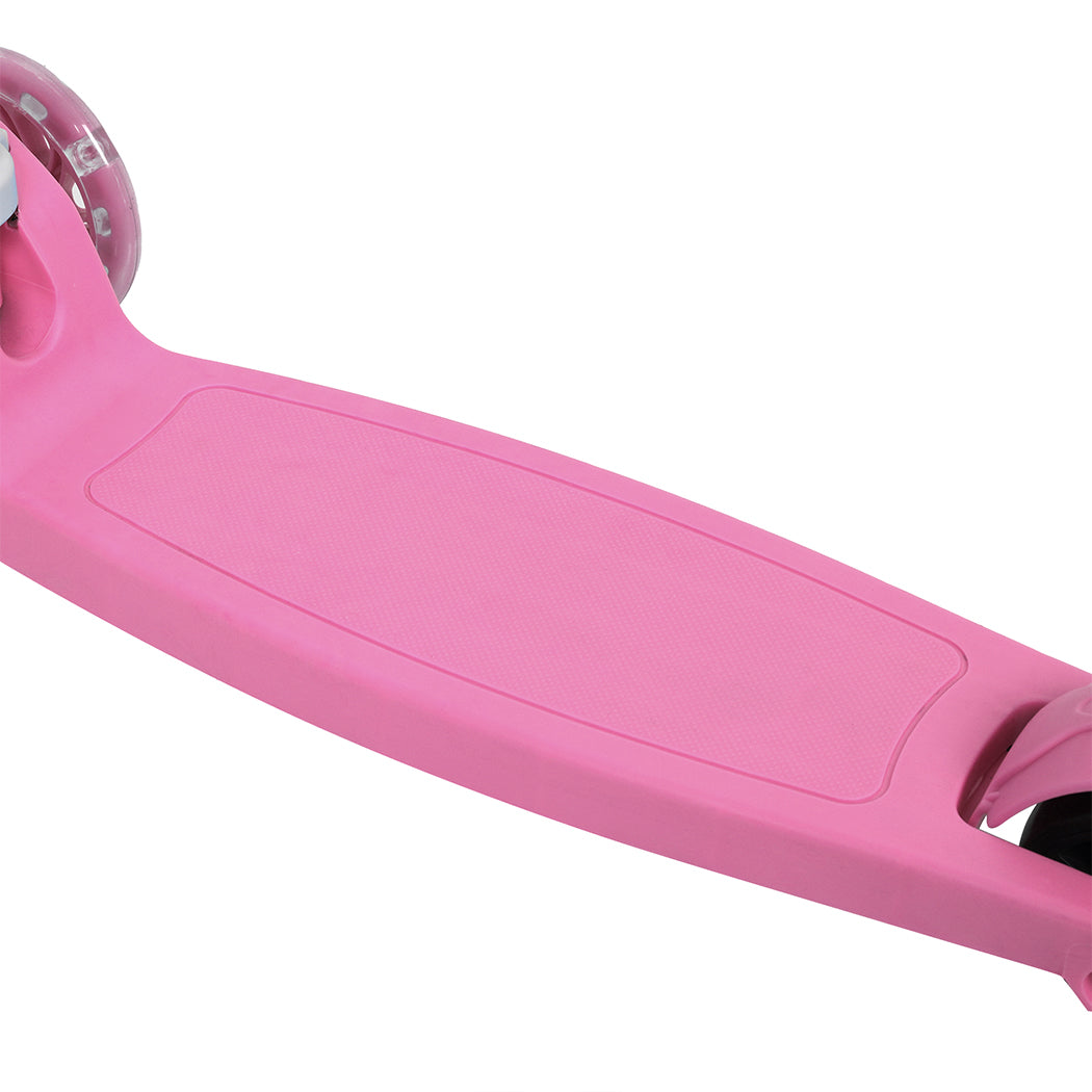 Pink Bopeep foldable kids scooter with three LED wheels and adjustable ergonomic handlebars. — view 5