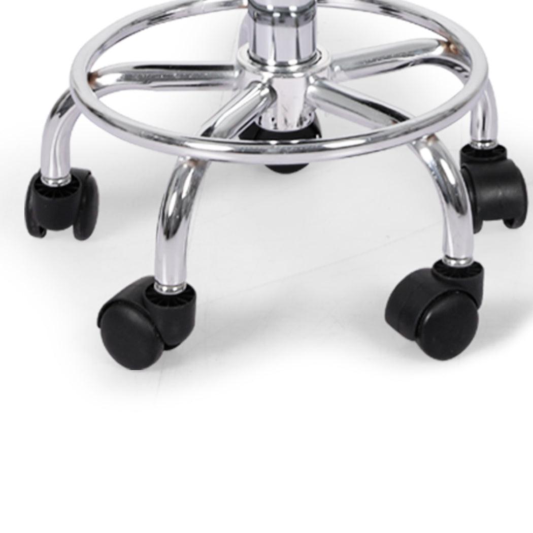 Set of two black Levede swivel bar stools with rolling casters and adjustable gas-lift seating — view 5
