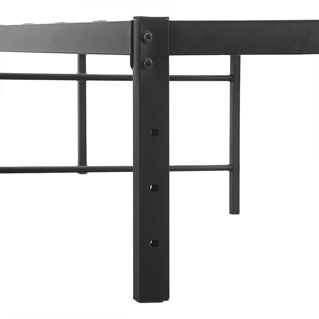 Black heavy duty steel Levede metal bed frame with elevated platform for under-bed storage — view 5