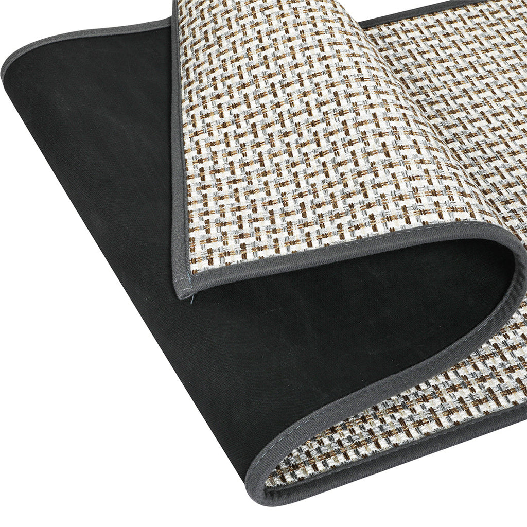 Marlow 2-piece kitchen rug set in grey, woven polyester mat with non-slip rubber backing — view 5