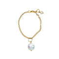 Simple coin pearl on a delicate gold plated chain adjustable bracelet and anklet jewelry piece