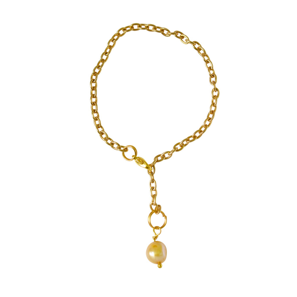 Freshwater pearl bracelet and anklet on an adjustable gold plated chain with lobster clasp