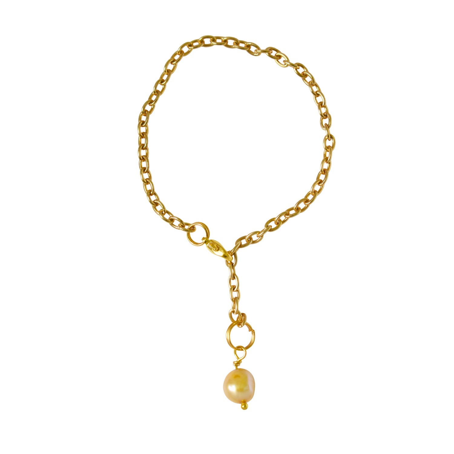 Freshwater pearl bracelet and anklet on an adjustable gold plated chain with lobster clasp