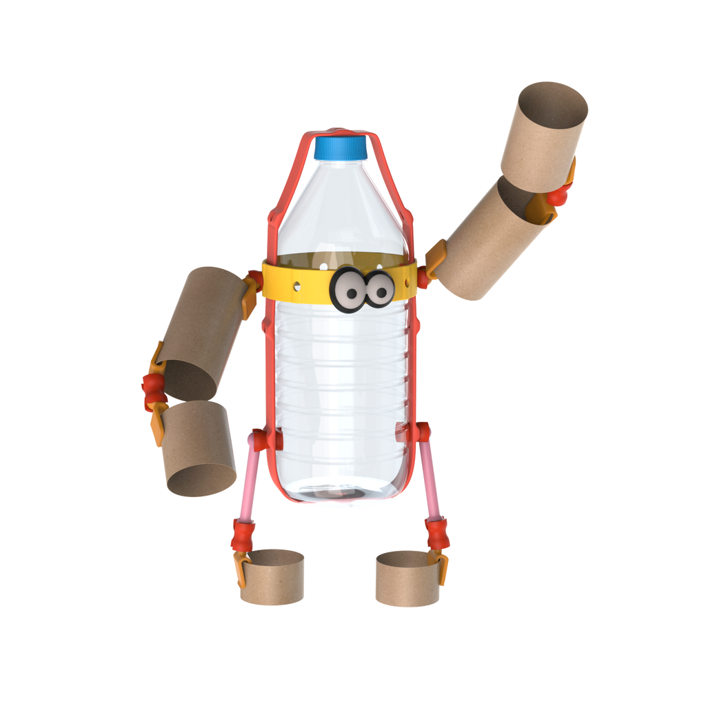 Oddy arts and crafts robot building kit with colorful interlocking pieces made from recycled materials — view 2