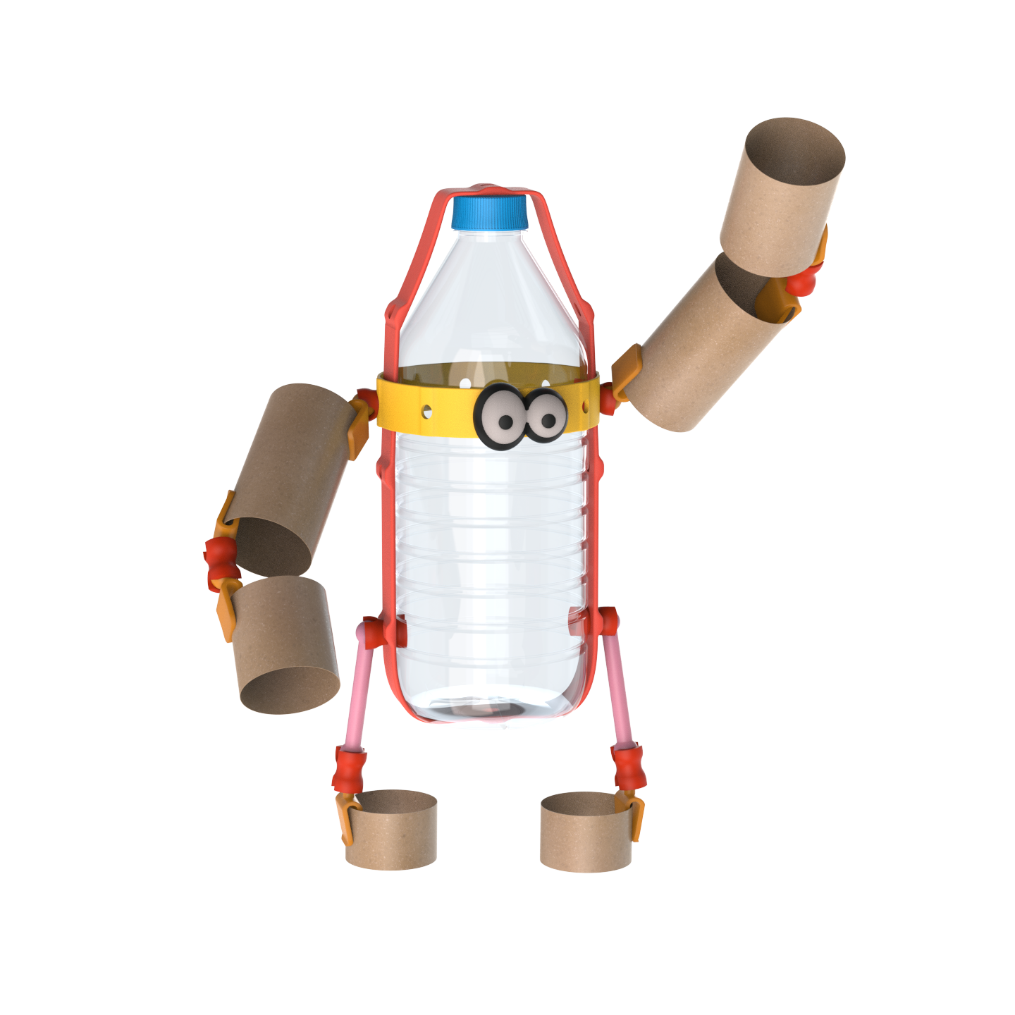 Oddy arts and crafts robot building kit with colorful interlocking pieces made from recycled materials — view 2