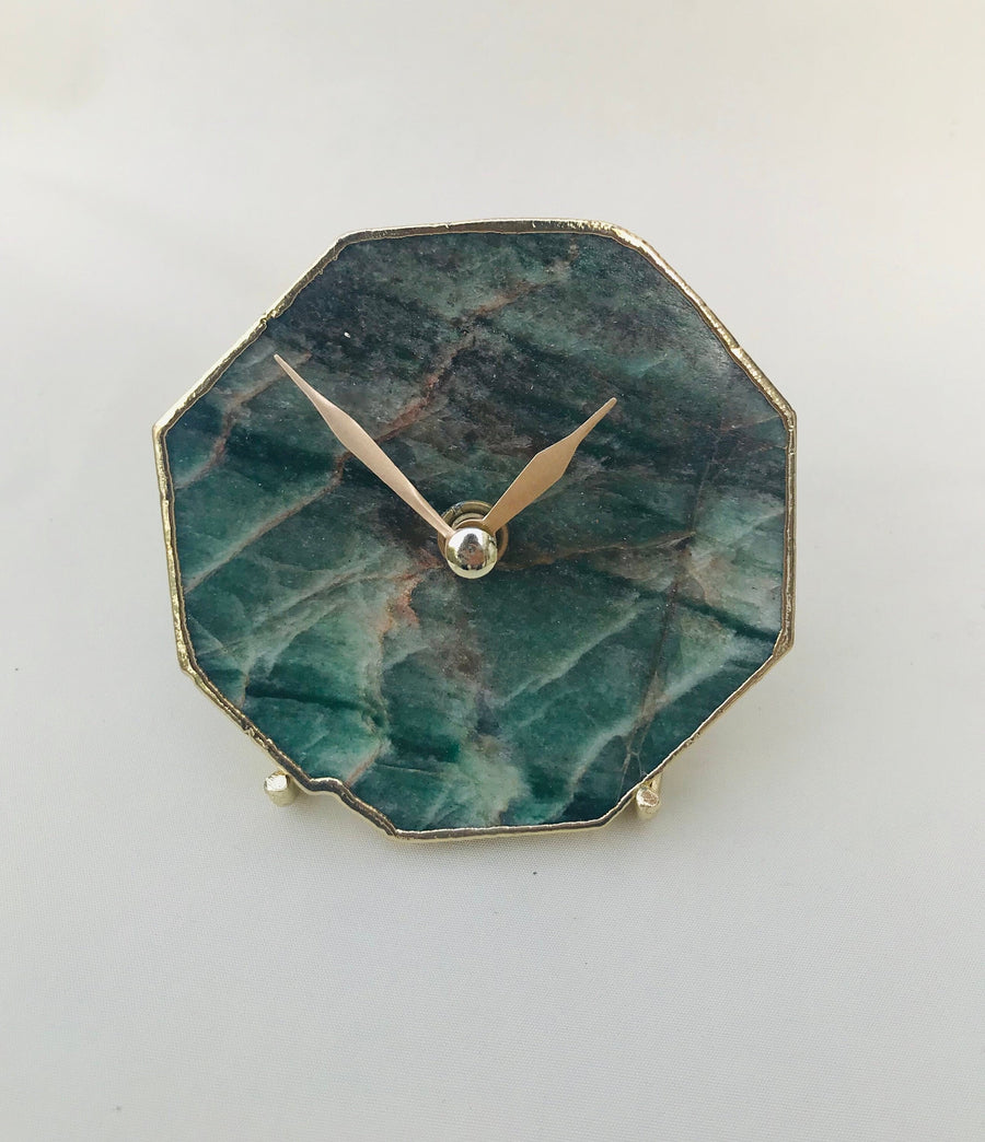 Sage Green Octagon Wall/Desk Clock/Personalised Momento