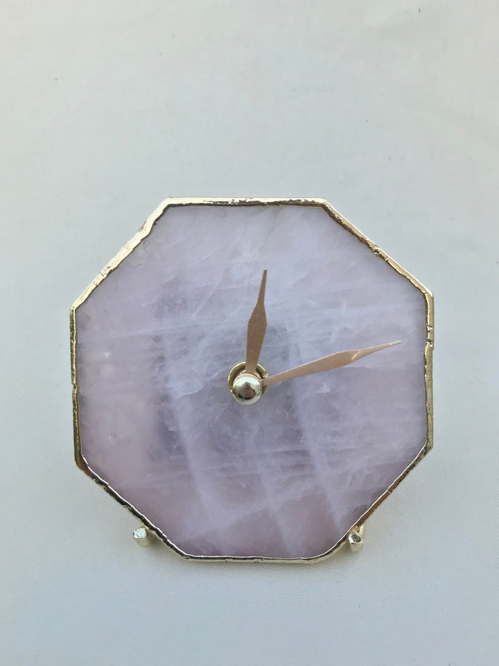 Rose Quartz Octagon Wall/Desk Clock/Personalised Momento