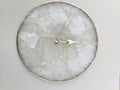 Clear crystal agate wall clock with gold electroplated edges and modern brass hands
