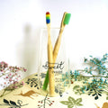 Zero waste natural bamboo toothbrush with customizable wooden handle for eco-friendly daily oral care