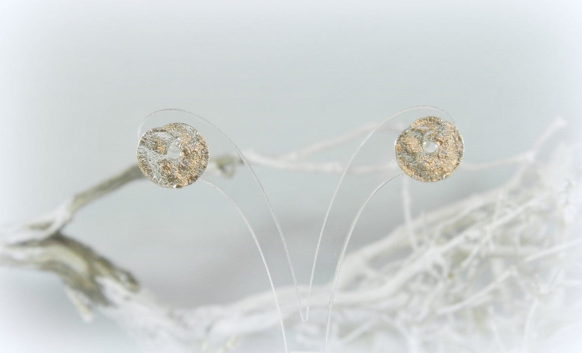 Sterling Silver Leaf Earrings, Handmade Minimalist Jewelry, Organic Forest StudsDangles, this flower leaf symbolizes eternal life and health-2