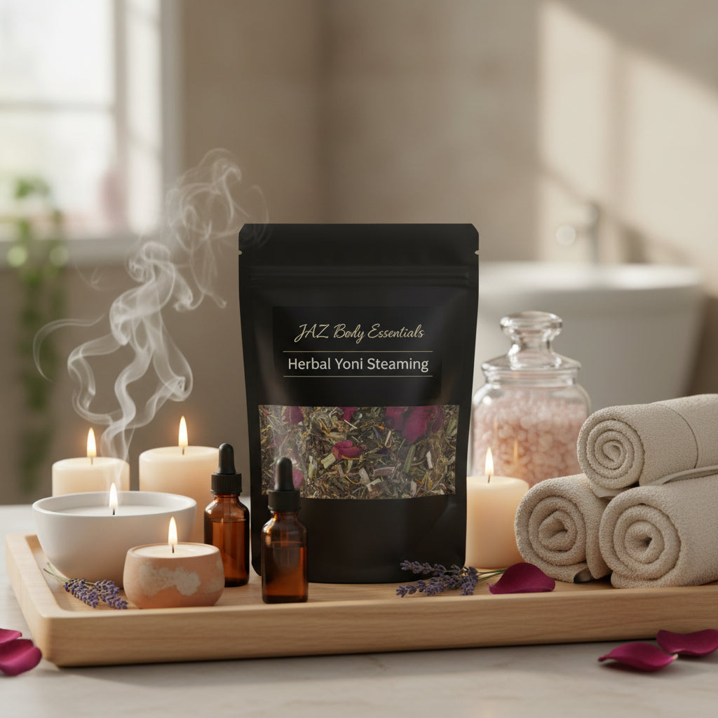 Herbal yoni steaming pouch with dried chamomile, rose petals, and sage for feminine wellness. — view 3