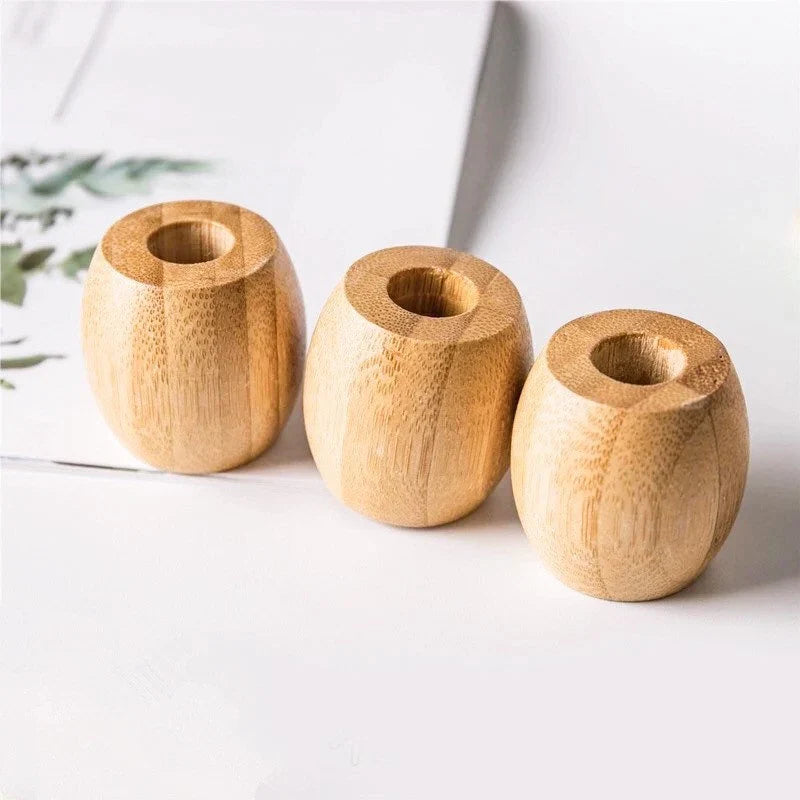 Zero waste natural bamboo toothbrush holder with drainage hole and plastic-free packaging — view 3