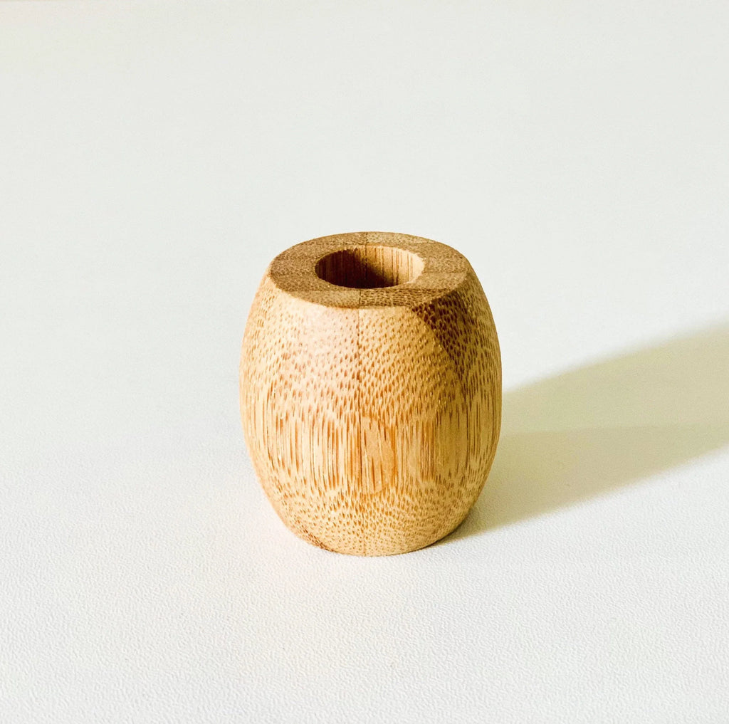 Zero waste natural bamboo toothbrush holder with drainage hole and plastic-free packaging — view 2