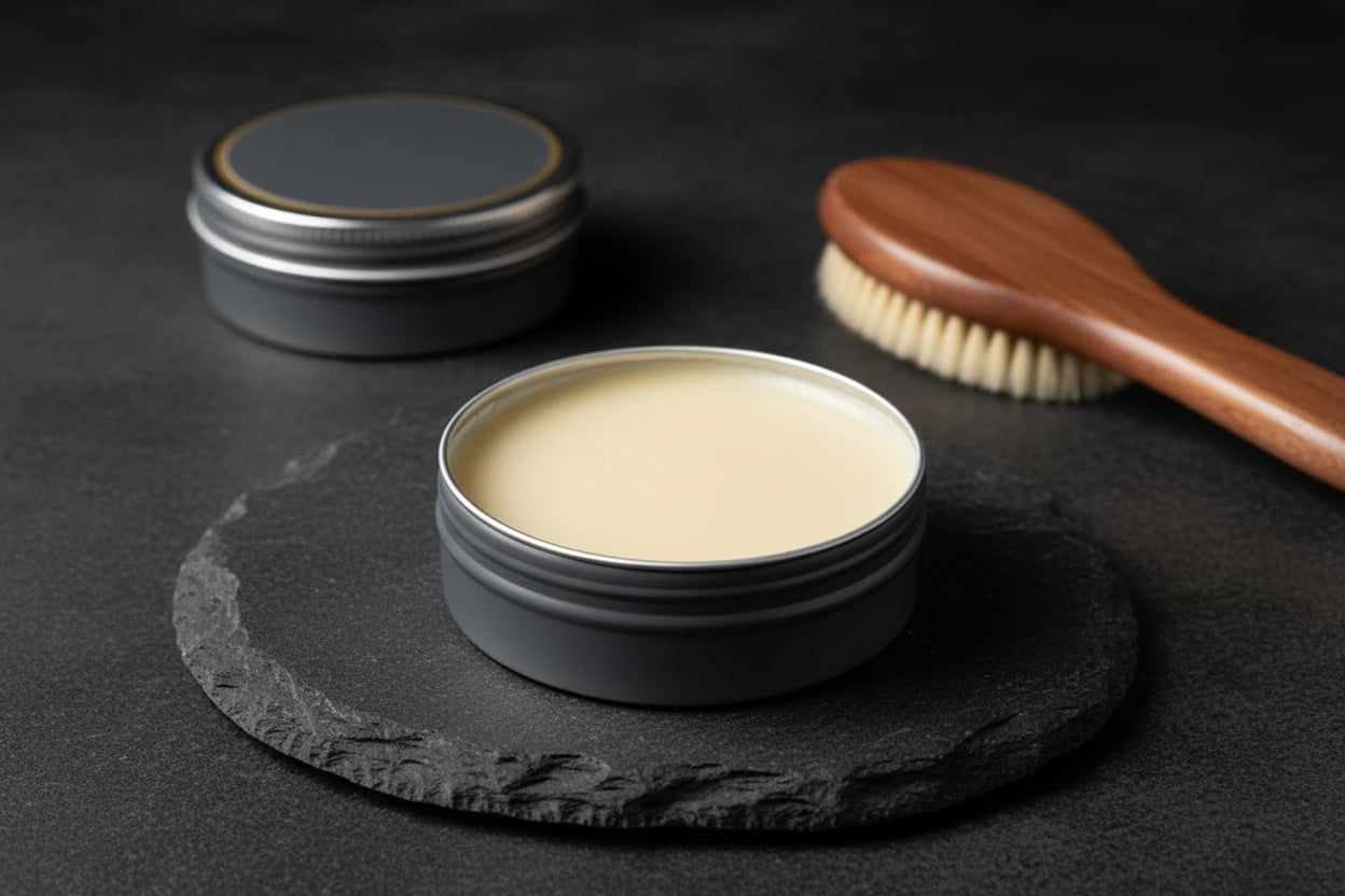 Men's Club natural jojoba beard oil and beeswax balm set in premium gift box — view 5