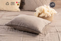 Natural linen bed pillow with premium merino wool filling and adjustable inner cotton casing