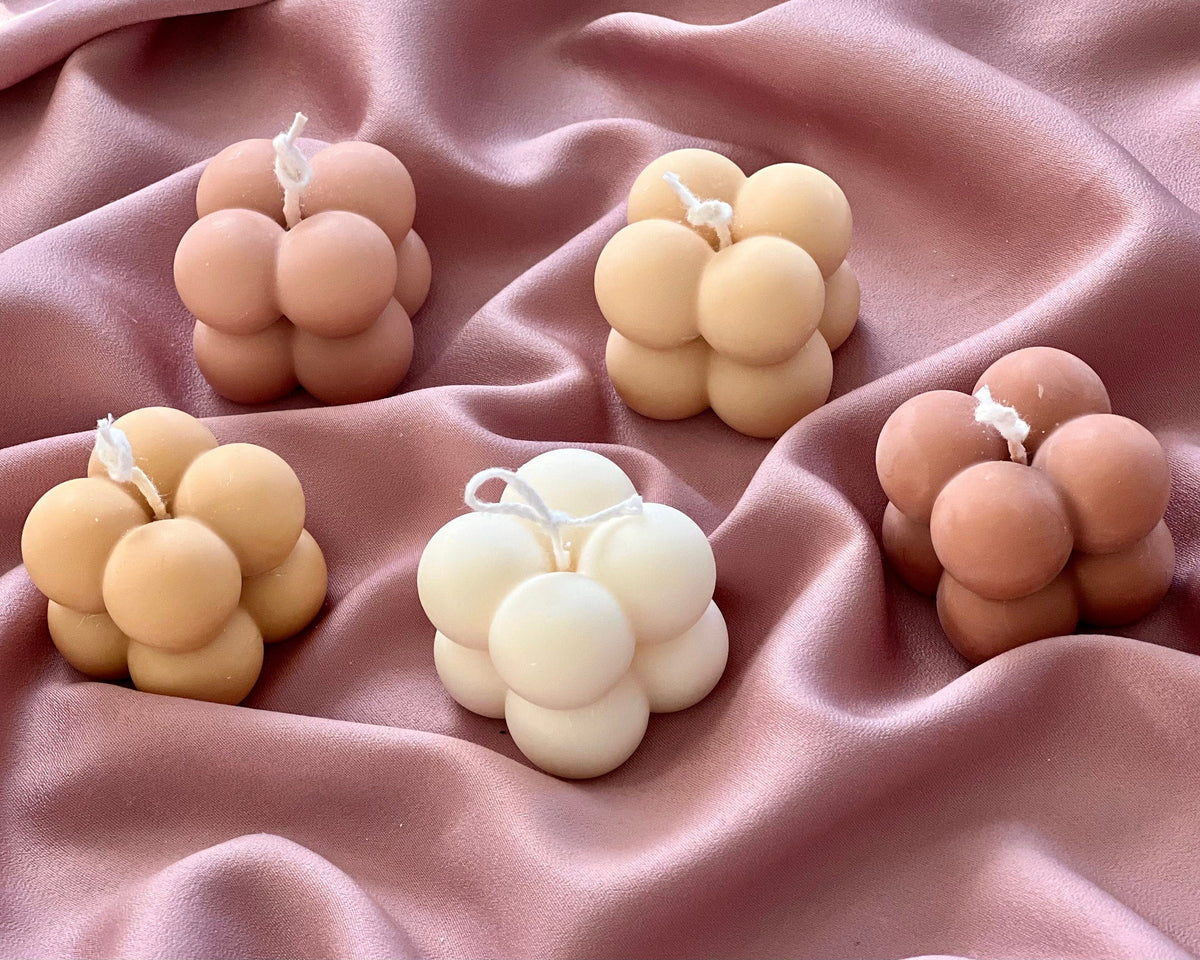 Mini Soy Bubble Candle Set | Unscented Home Decor, Wedding Favors-0