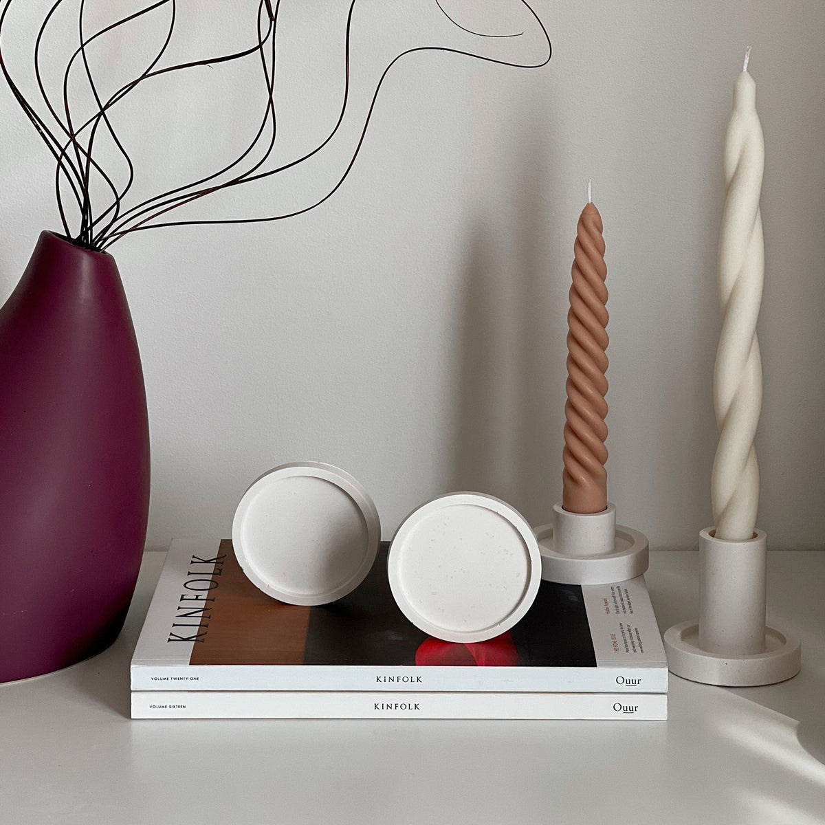 Small Round Jesmonite Trinket Tray: Scandi Home Decor-2