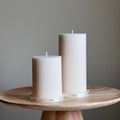 Soy Wax Ribbed Pillar Candle Set | Unscented, Decorative-0