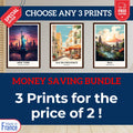 Travel prints | any 3 travel prints | set of 3 travel prints | Unique gift | travel posters  | customised travel poster | Money saving-0