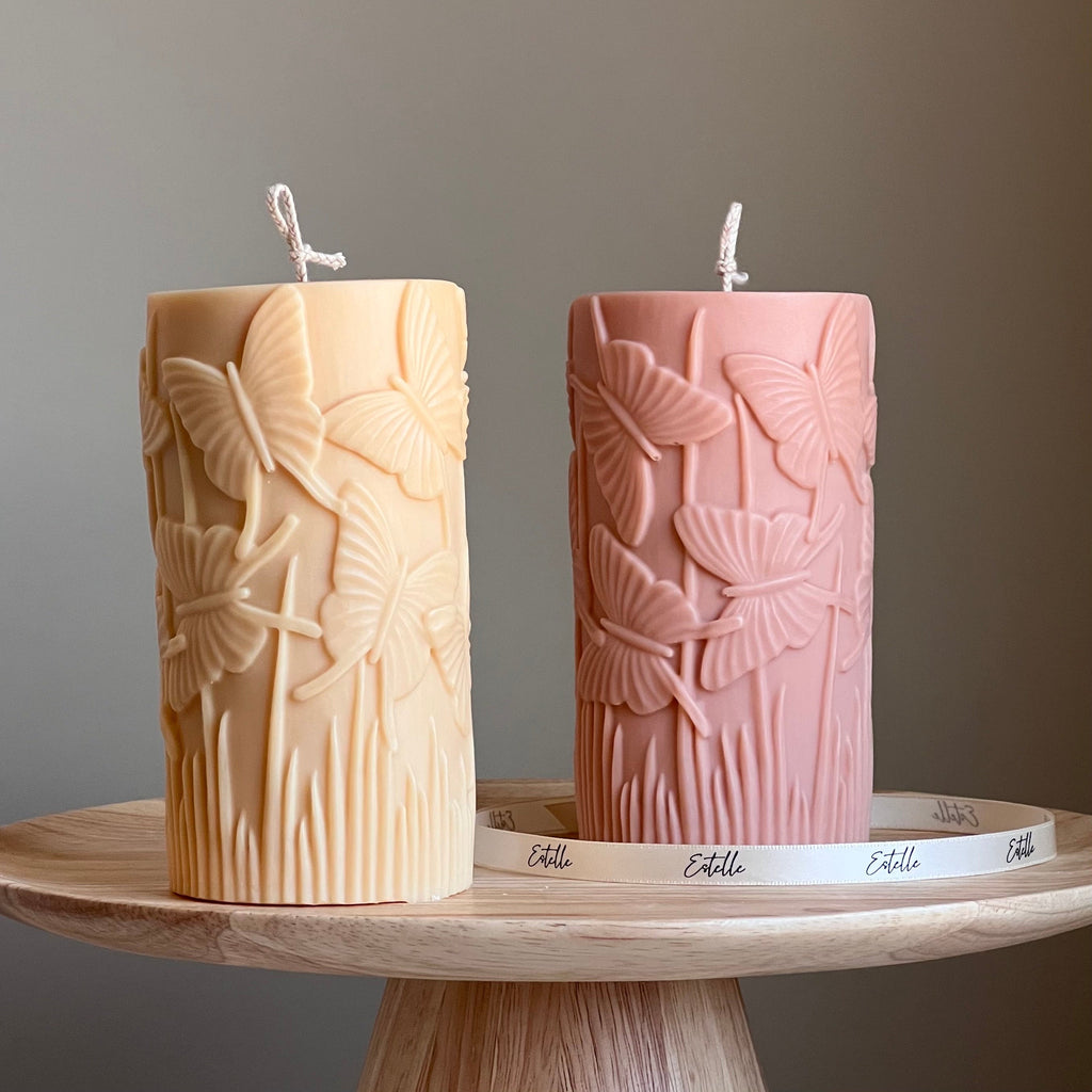 Butterfly Soy Pillar Candle | Sculptural Home Decor-0
