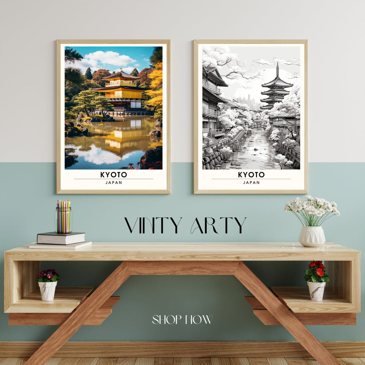 Impression Kyoto | Affiche de Voyage Kyoto | Impression Japon (Noir et Blanc)-3