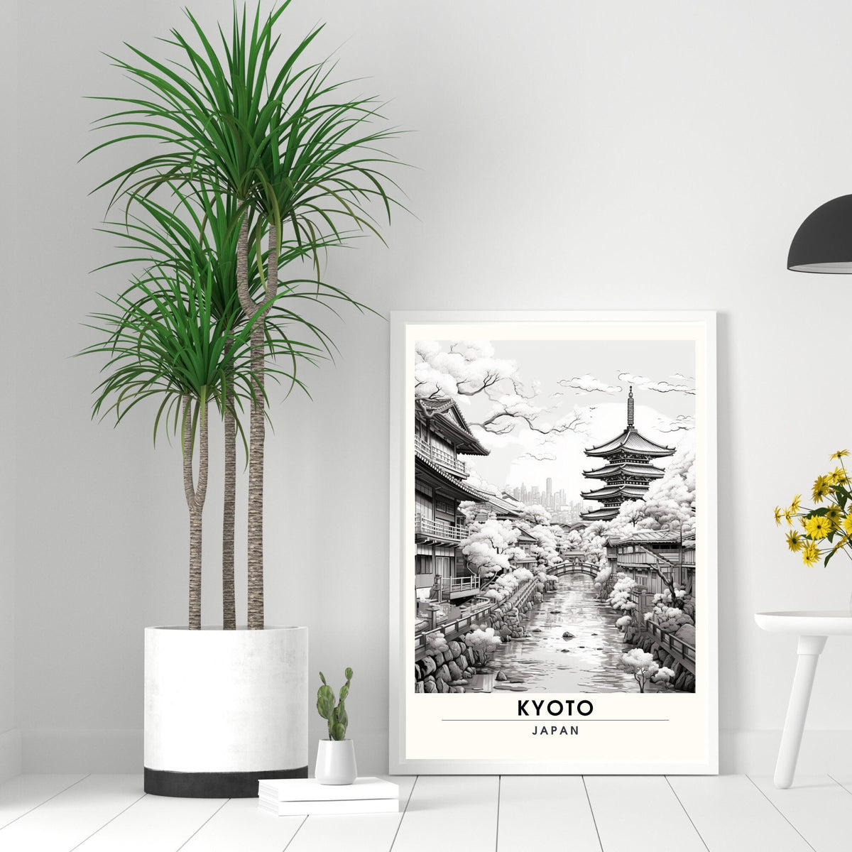 Impression Kyoto | Affiche de Voyage Kyoto | Impression Japon (Noir et Blanc)-1