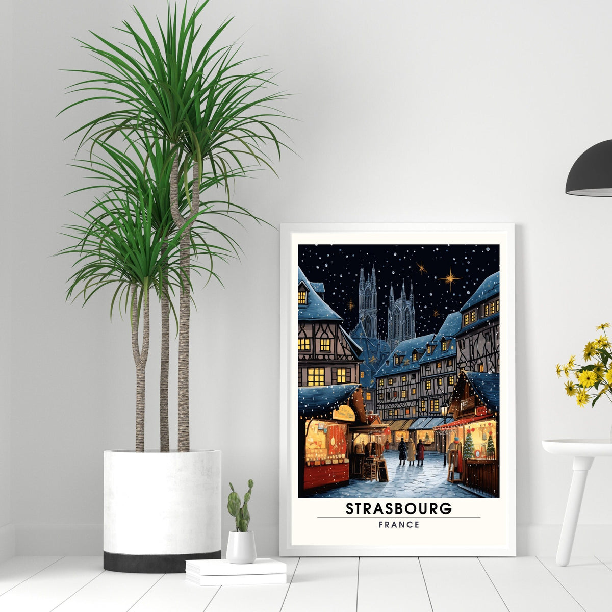 Affiche Strasbourg | Impression de voyage Strasbourg Noël | Affiche Marché de Noël de Strasbourg | Décoration de Noël-1