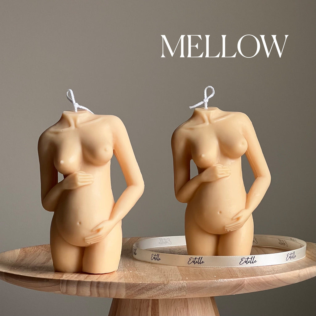 Hand poured pregnant woman soy wax candle body positive sculptural home decor for baby shower — view 5