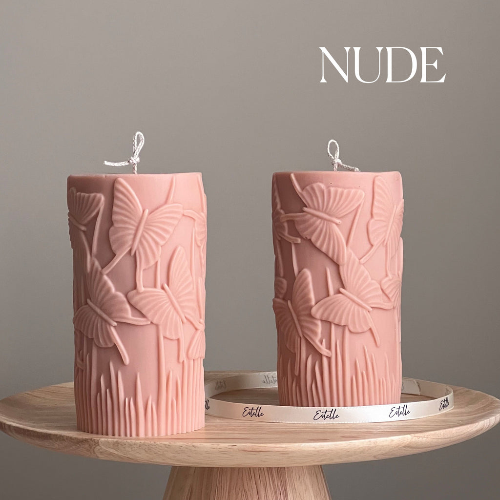 Butterfly Soy Pillar Candle | Sculptural Home Decor-1
