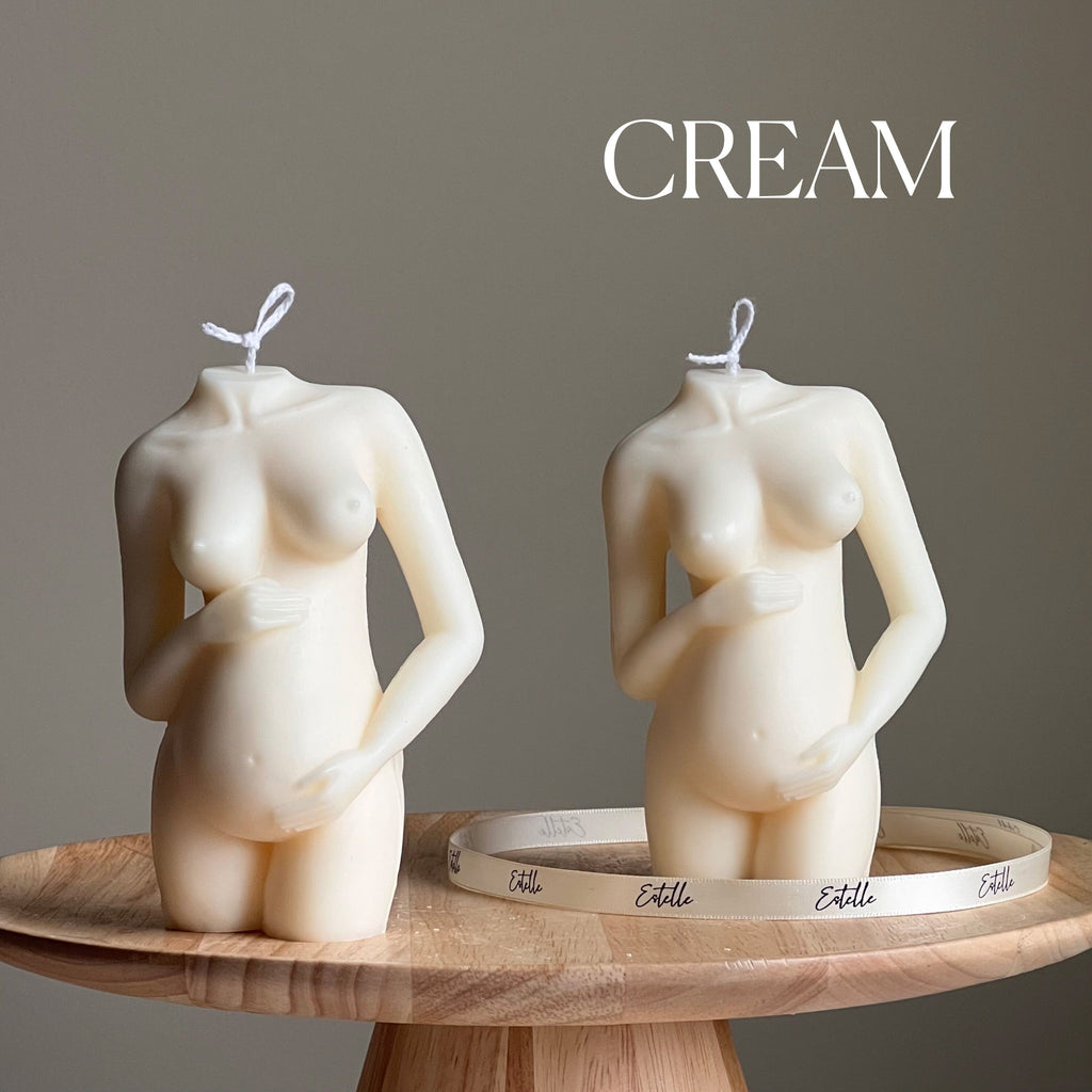 Hand poured pregnant woman soy wax candle body positive sculptural home decor for baby shower — view 4
