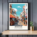 Affiche Brighton- Impression de voyage Brighton - Impression Paysage Urbain Artistique - Collection Souvenirs du Royaume-Uni-0