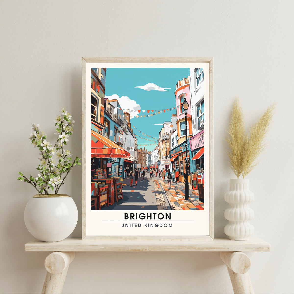 Affiche Brighton- Impression de voyage Brighton - Impression Paysage Urbain Artistique - Collection Souvenirs du Royaume-Uni-3